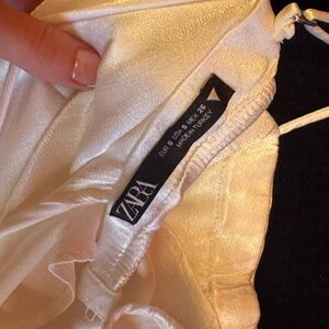 Zara Cream Satin Top